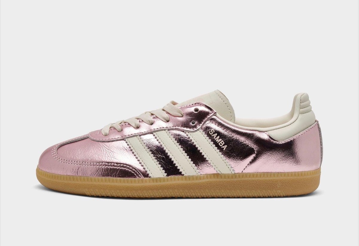 Pink Metallic Swarovski Adidas Samba