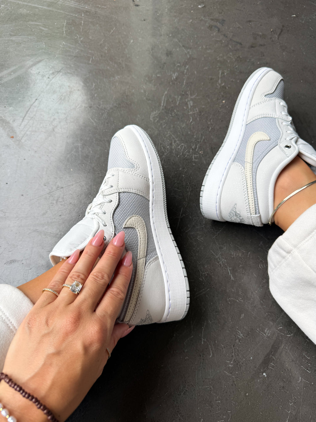 NEW Neutral Fall Swarovski Women’s Air Jordan 1 Low Shoes