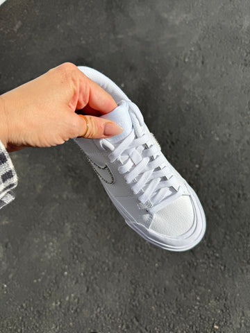 White Swarovski Nike Platform Shoes