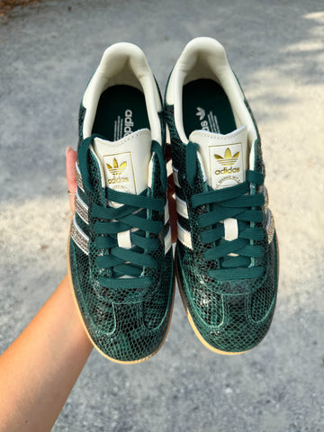 SIZE 7 Green Snakeprint Swarovski Adidas Original Samba OG