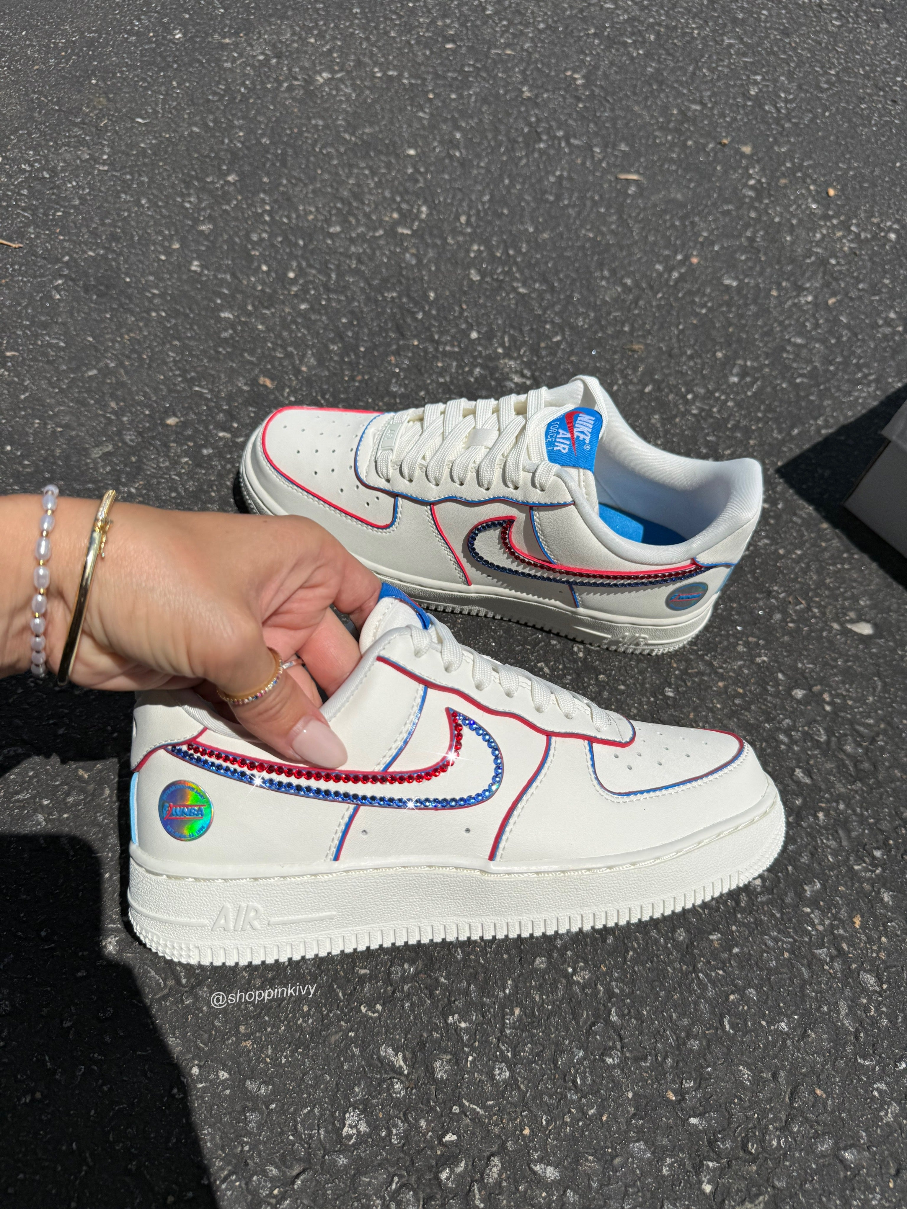 Americana White Swarovski Nike Air Force 1