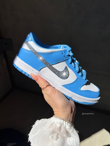 Blue Swarovski Womens Nike Dunk Shoes