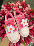 Pink Floral Swarovski Air Jordan 1 Low Shoes