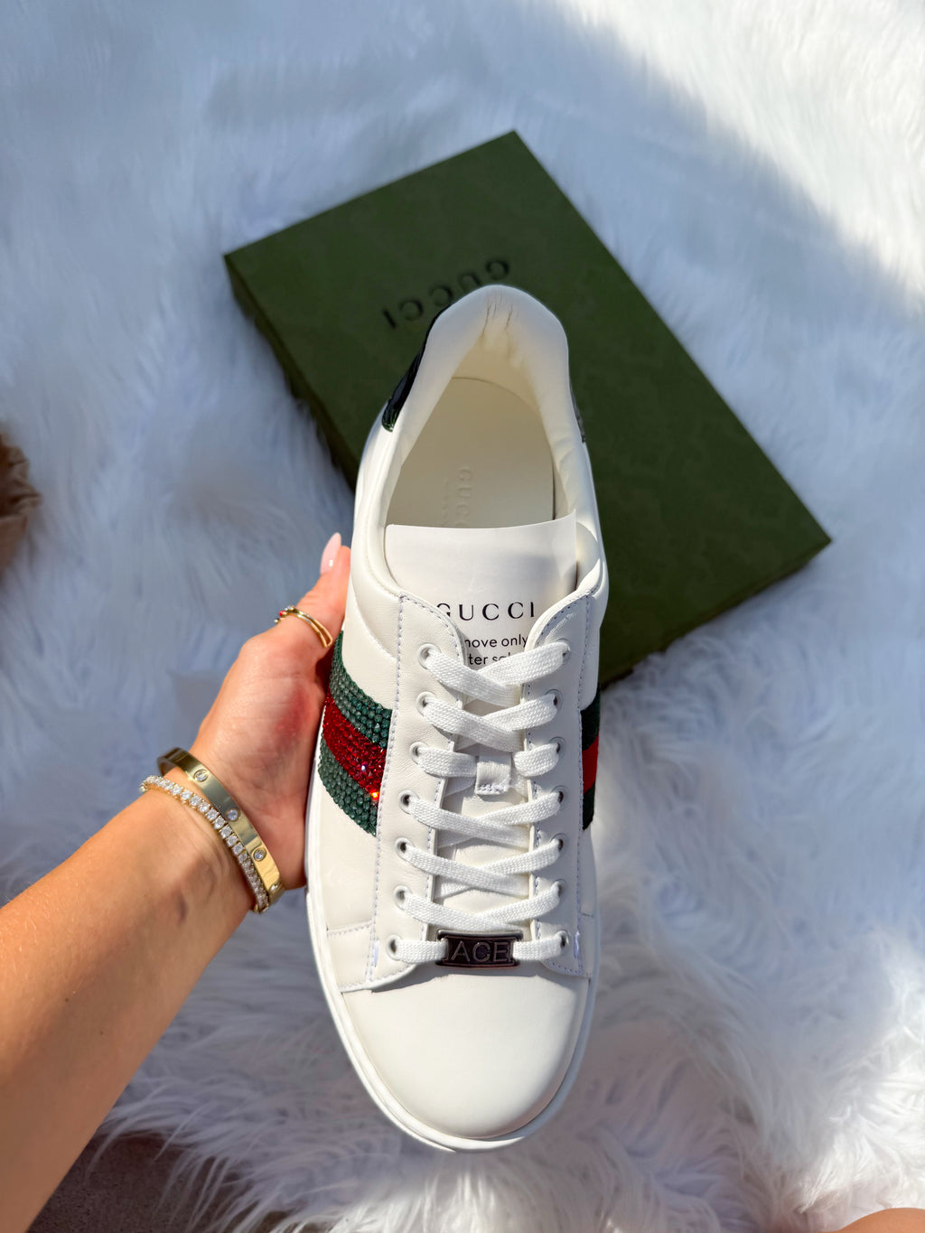 Zapatillas Ace GUCCI Swarovski para mujer