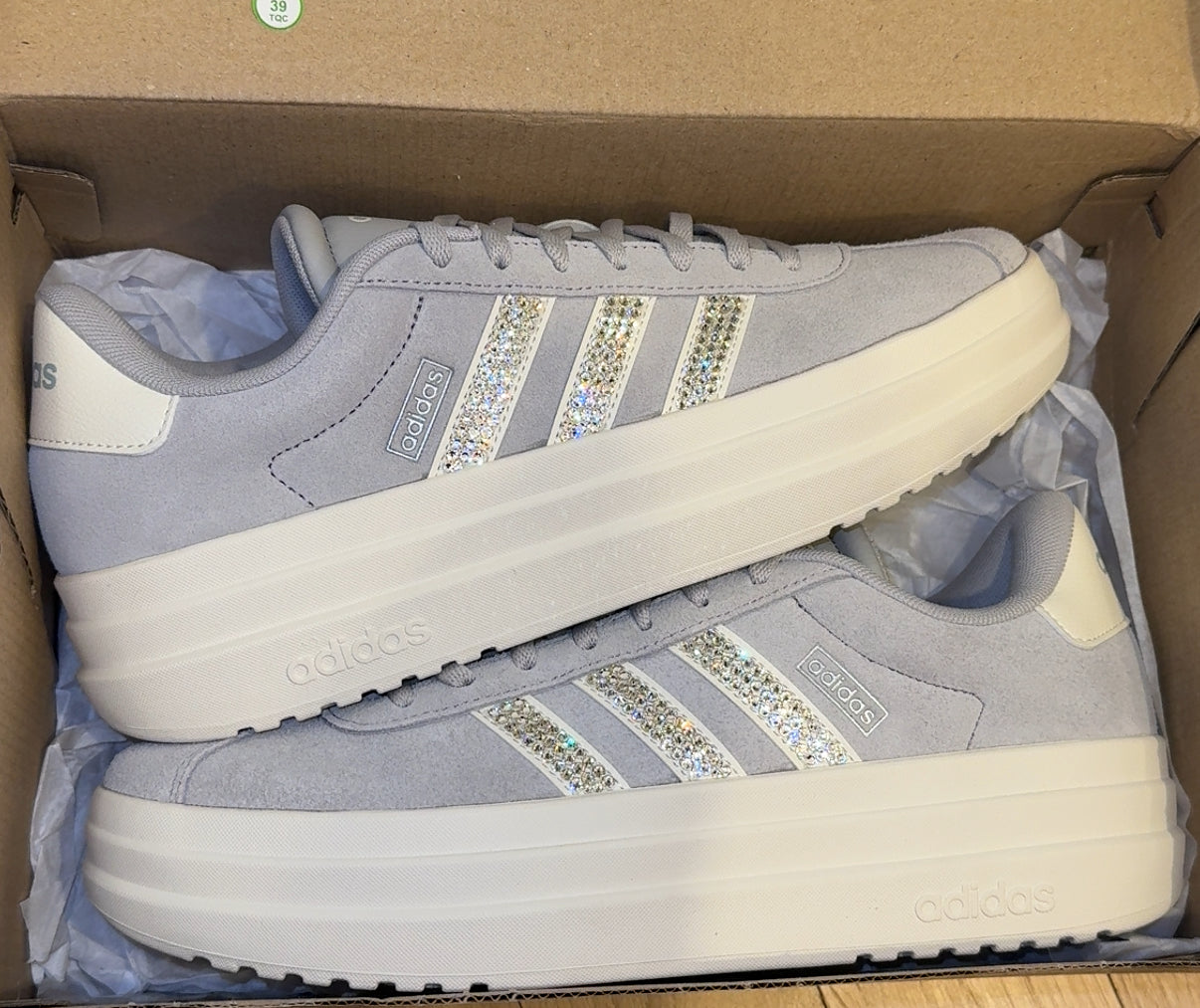 Gray Court Bold Swarovski Adidas Platform