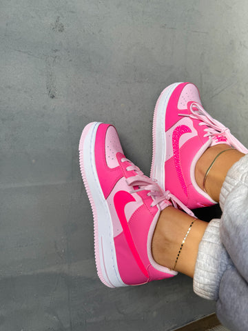 Bubblegum Pink Swarovski Women’s Air Force 1 Low Shoes