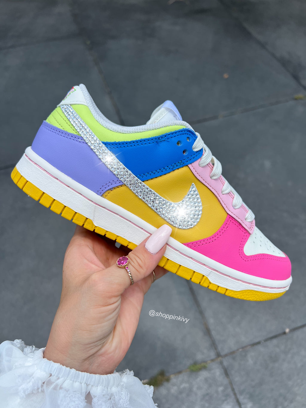 Rare Multi Color Swarovski Womens Nike Dunk Shoes