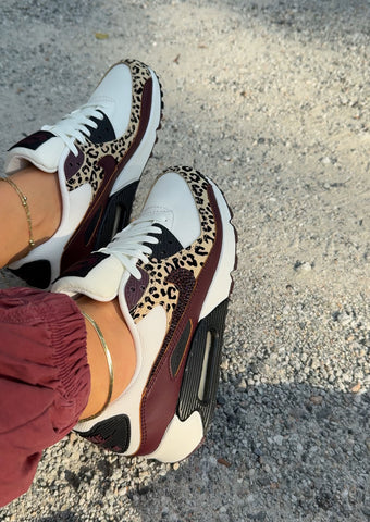 RARE Fall Leopard Animal Print Swarovski Womens Nike Air Max 90