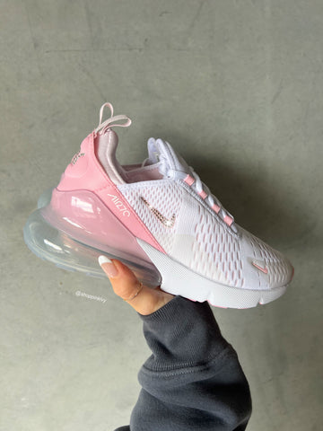 White Pink Swarovski Women's Nike Shoes Air Max 270