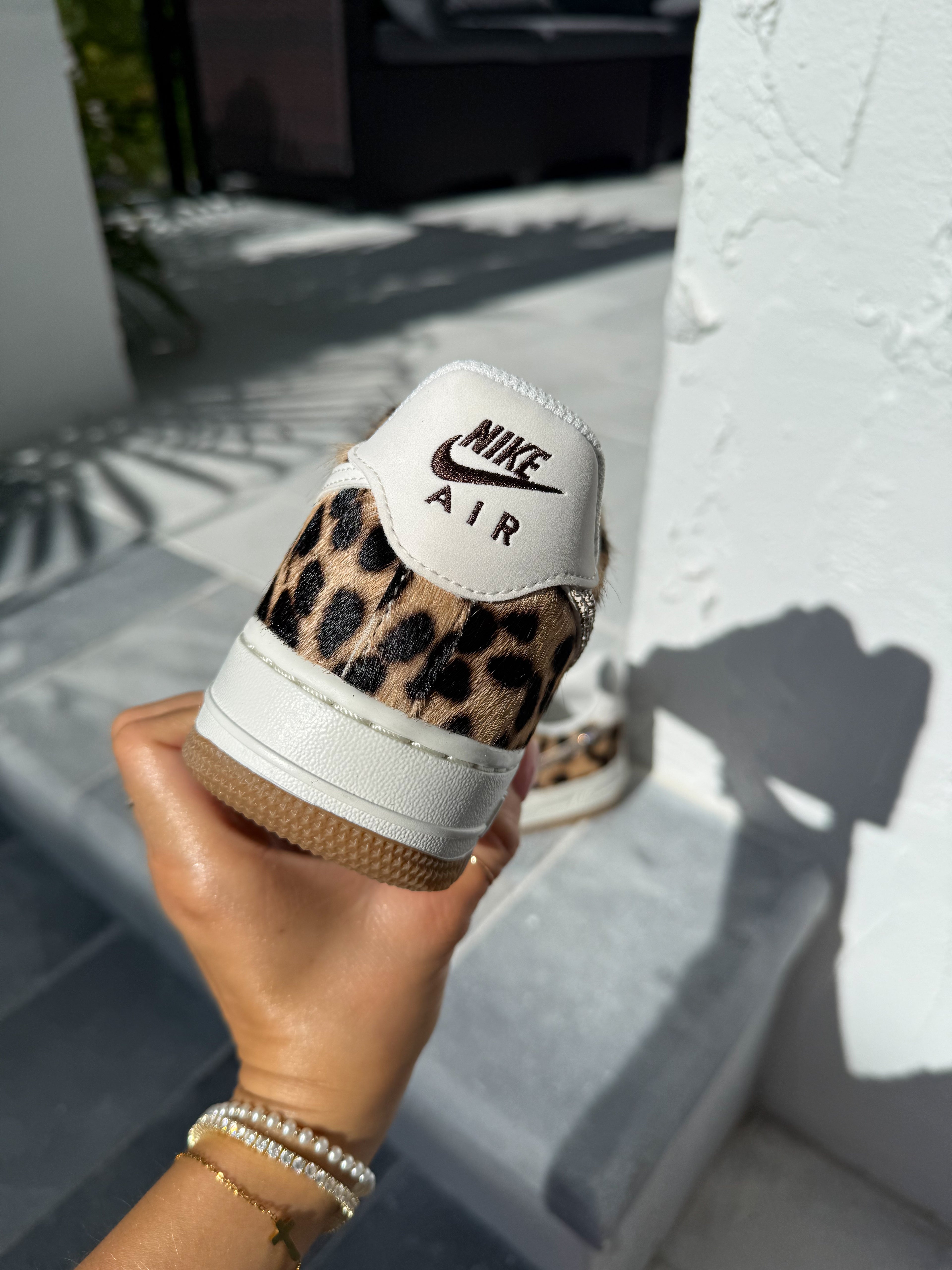 SIZE 6 Special Edition Leopard Swarovski Womens Nike Air Force One