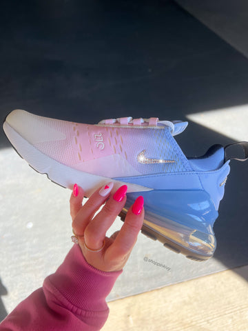 Cotton Candy Ombre Swarovski Women's Nike Shoes Air Max 270