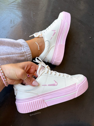 Pink Platform Swarovski Nike Platform Shoes