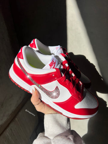 Rare Red Swarovski Womens Nike Dunk Shoes