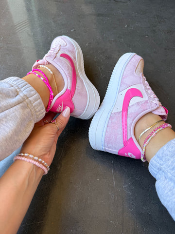 Pink Denim Swarovski Nike Air Force 1