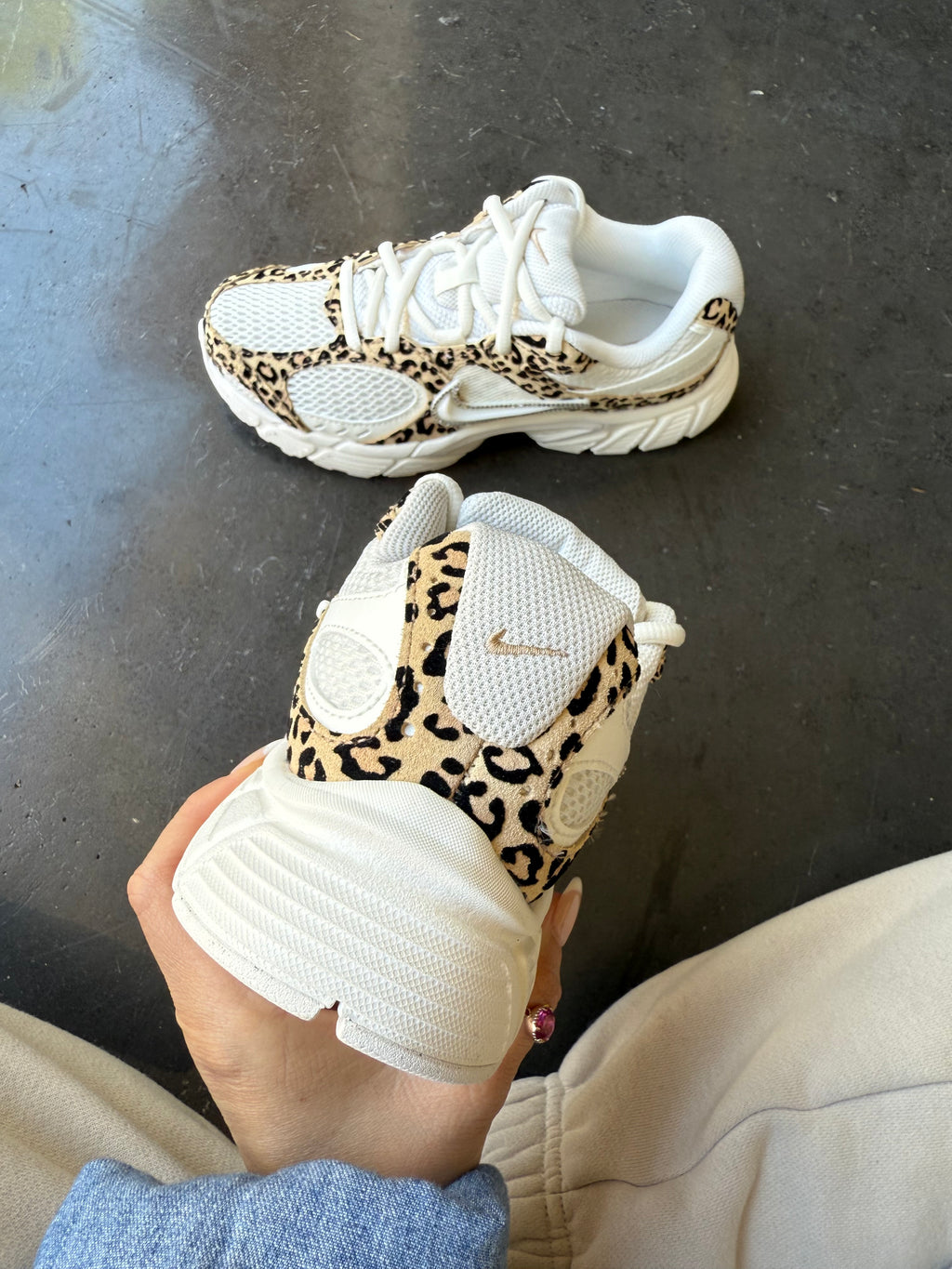Zapatillas Nike Swarovski Leopardo Blanco para Mujer
