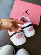 New Pink Black Swarovski Women’s Air Jordan 1 Low Shoes