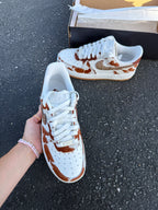 Cowgirl Cow Print Swarovski Womens Nike Air Force One