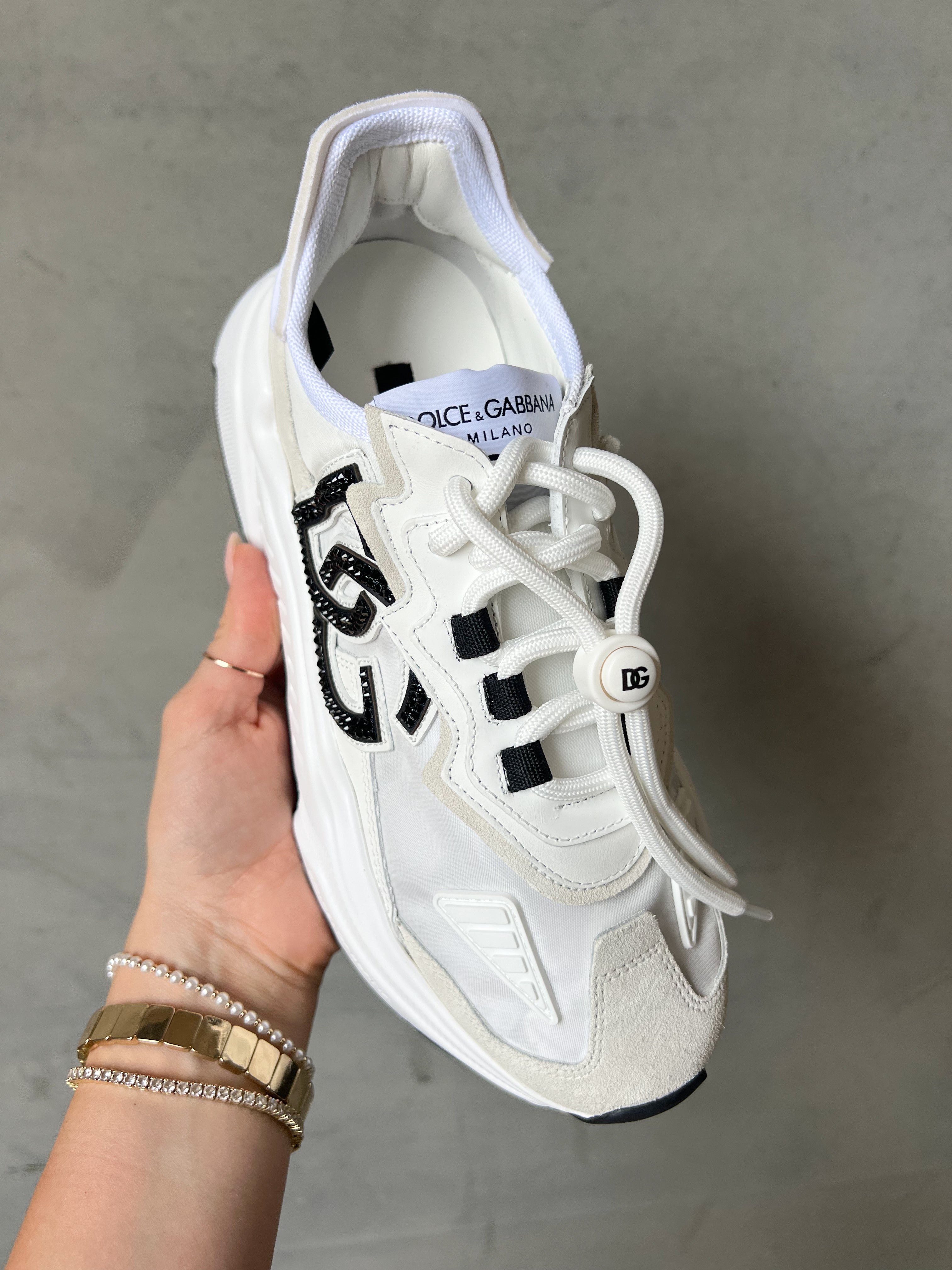 Zapatillas de deporte negras Dolce & Gabbana Swarovski para mujer