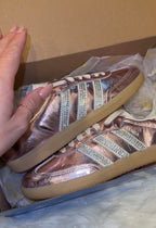 Pink Metallic Swarovski Adidas Samba