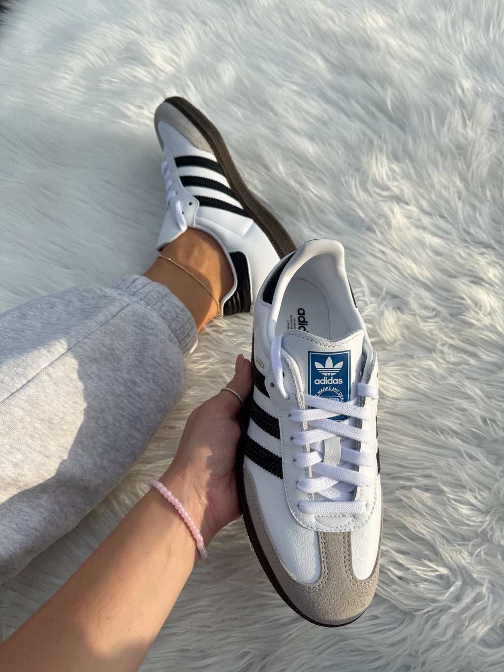 Classic White Swarovski Adidas Original Samba OG