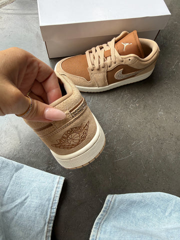 NEW Fall Tan Swarovski Women’s Air Jordan 1 Low Shoes