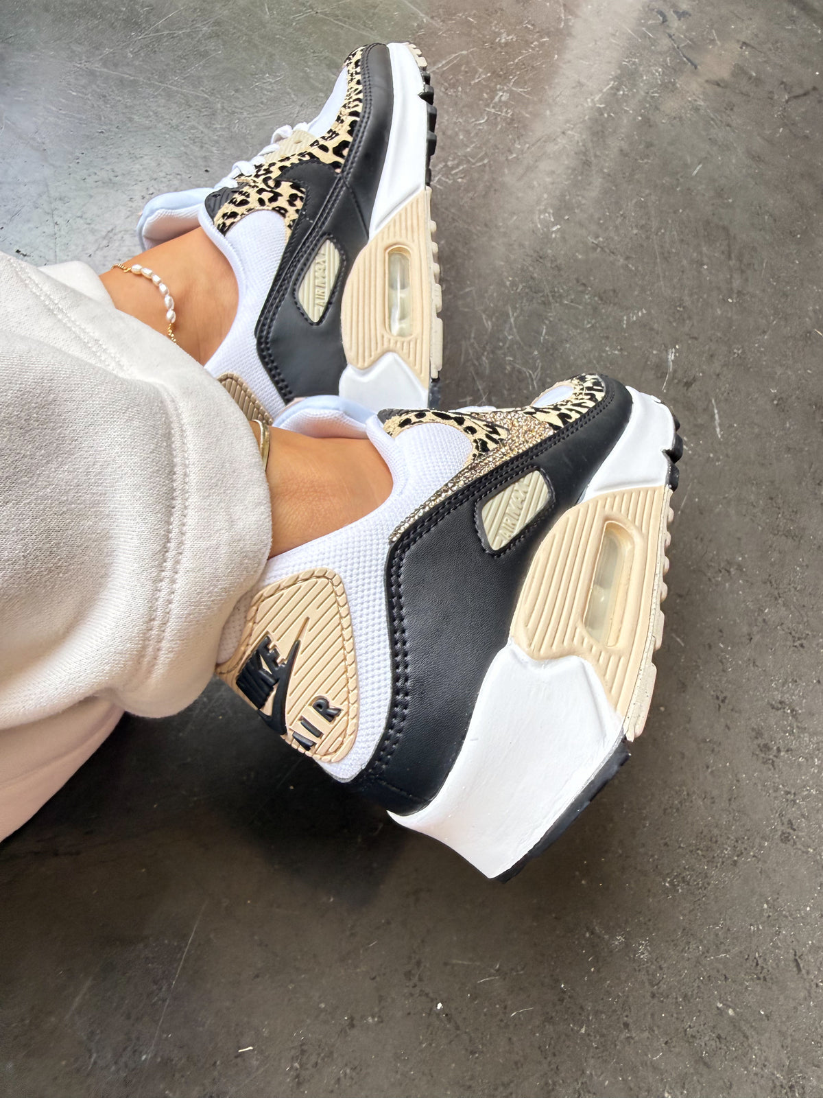 RE-STOCKED Leopard Animal Print Swarovski Womens Nike Air Max 90
