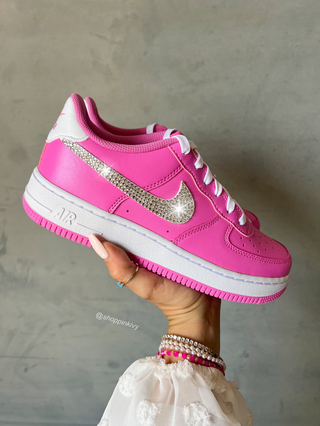 Pink Swarovski Women’s Air Force 1 Low Shoes