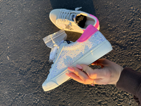 Silver Sparkle Hot Pink Swarovski Vintage Havana