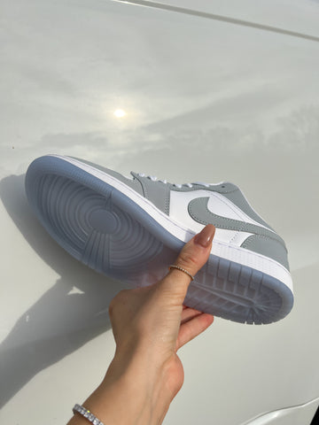 Ice Gray Swarovski Women’s Air Jordan 1 Low Shoes