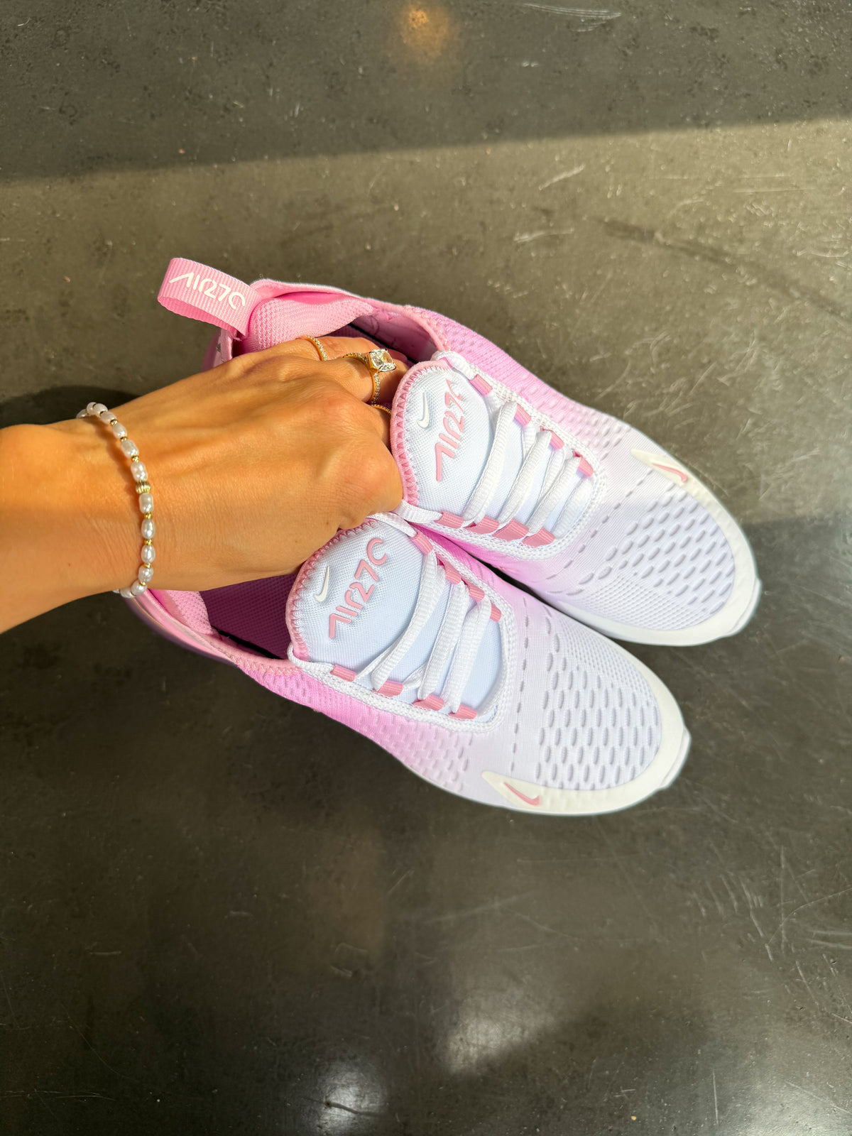 Pink Ombre Swarovski Nike Womens Girls Air 270