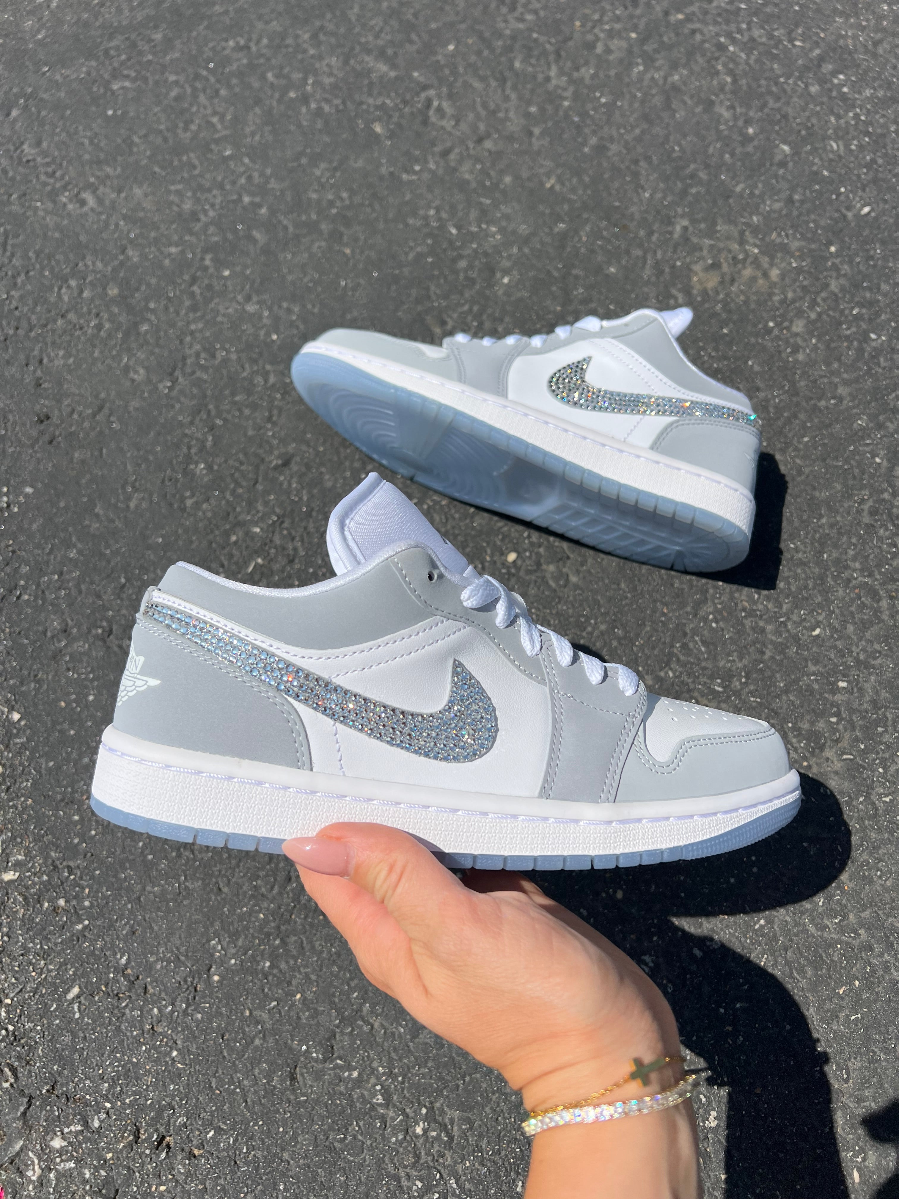 Blue Bottom Swarovski Women’s Air Jordan Retro 1 Low Shoes