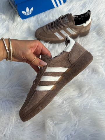 Taupe Cow Print Swarovski Adidas Original Spezial Shoes