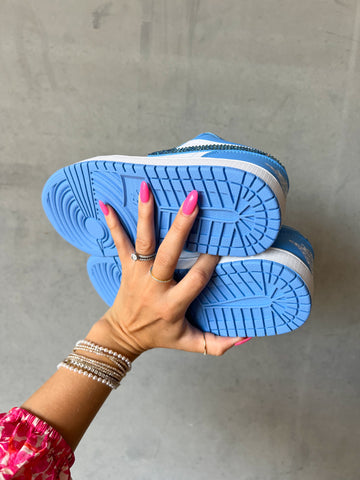 Blue Swarovski Women’s Air Jordan 1 Low Shoes