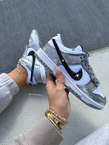 Metallic Disco Swarovski Womens Nike Dunk Shoes