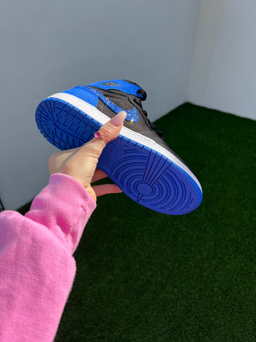 SIZE 7 Royal Blue Swarovski Women’s Air Jordan Retro 1 High OG Shoes