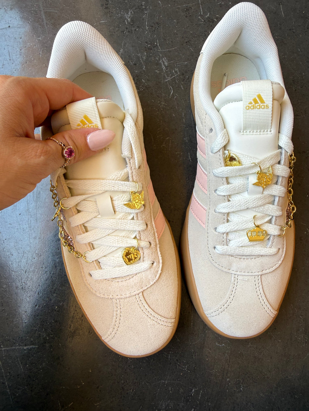 Charmed Cream Blush Pink Swarovski Adidas Women Shoes