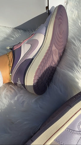 RARE Pink and Purple Swarovski Women’s Air Jordan Retro 1 Low Shoes