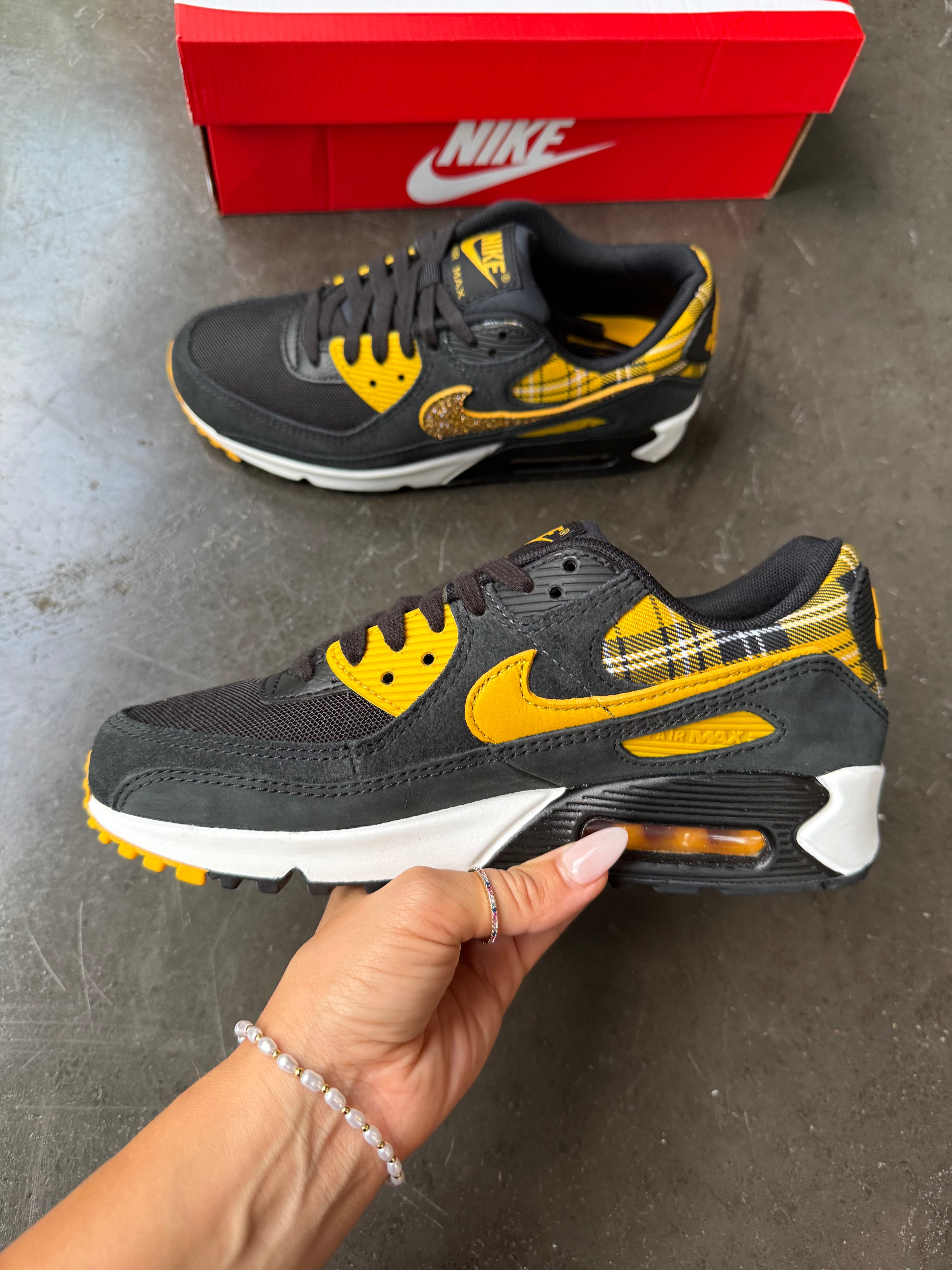 NEW Fall Plaid Swarovski Nike Air Max 90