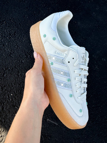 Beaded Floral Swarovski Adidas Original Sambae Shoes