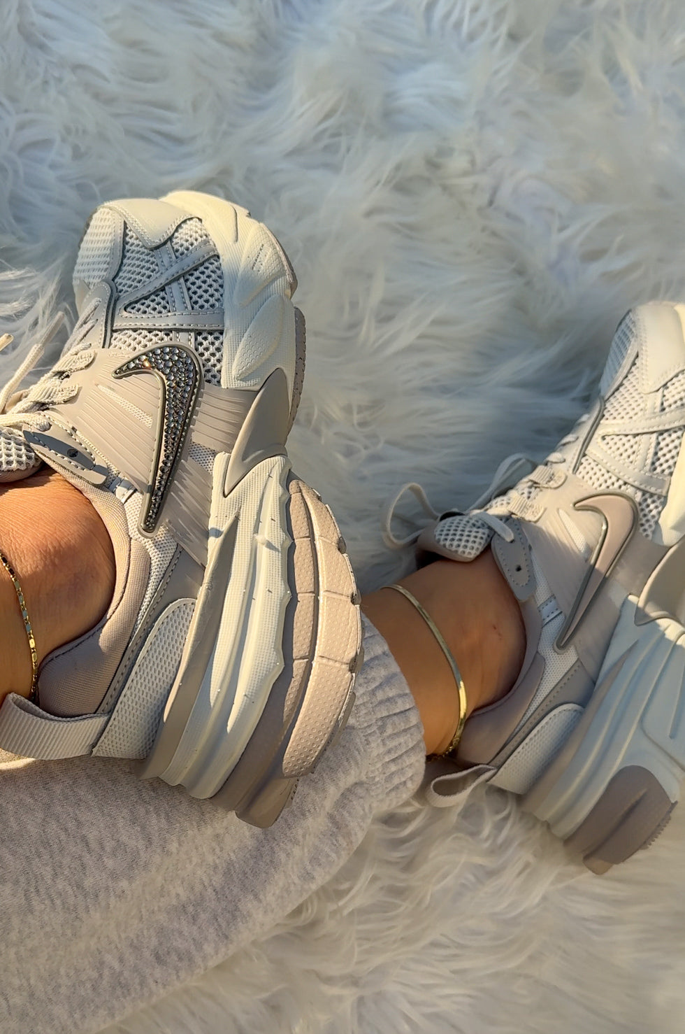 Neutral Greige Taupe Swarovski Womens Nike Shoes