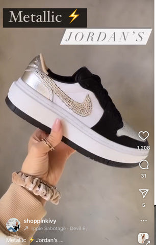 Metallic Panda Swarovski Women’s Air Jordan 1 Elevate Shoes