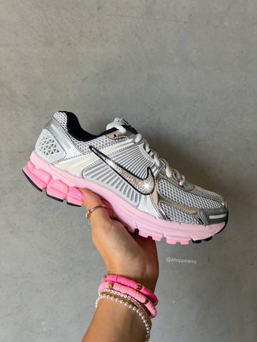 Metallic + Bubblegum Pink Swarovski Womens Nike Shoes