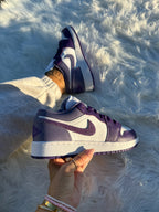 Purple Swarovski Women’s Air Jordan 1 Low Shoes
