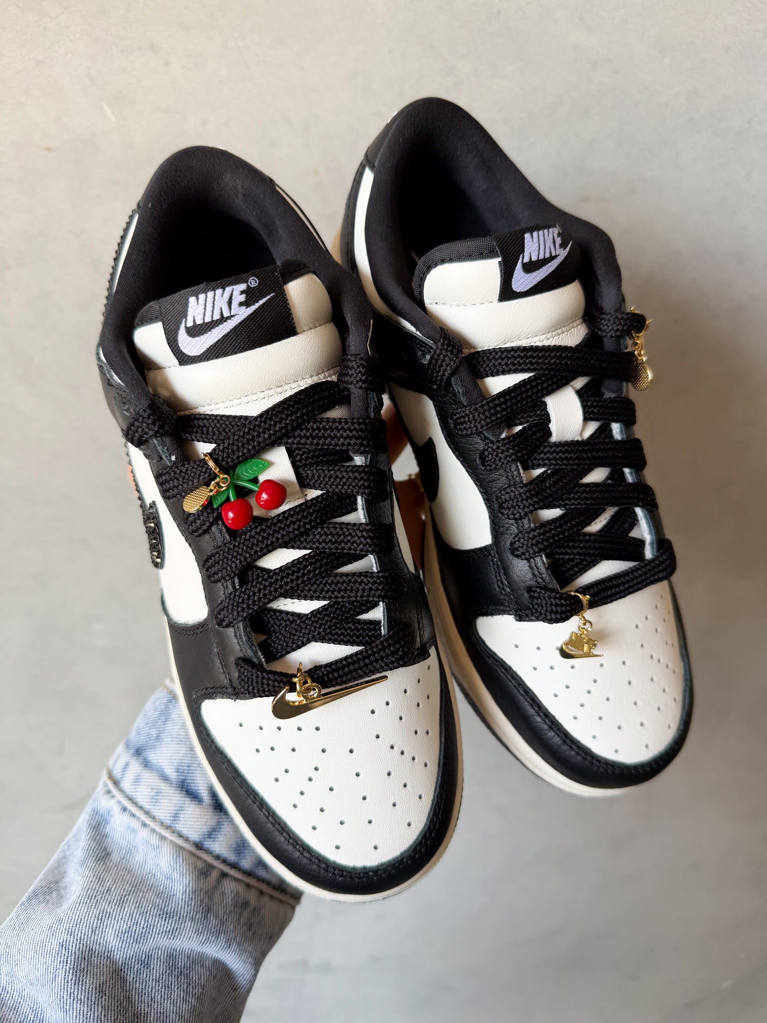 CHARMS Limited Edition Panda Swarovski Womens Nike Dunk Shoes