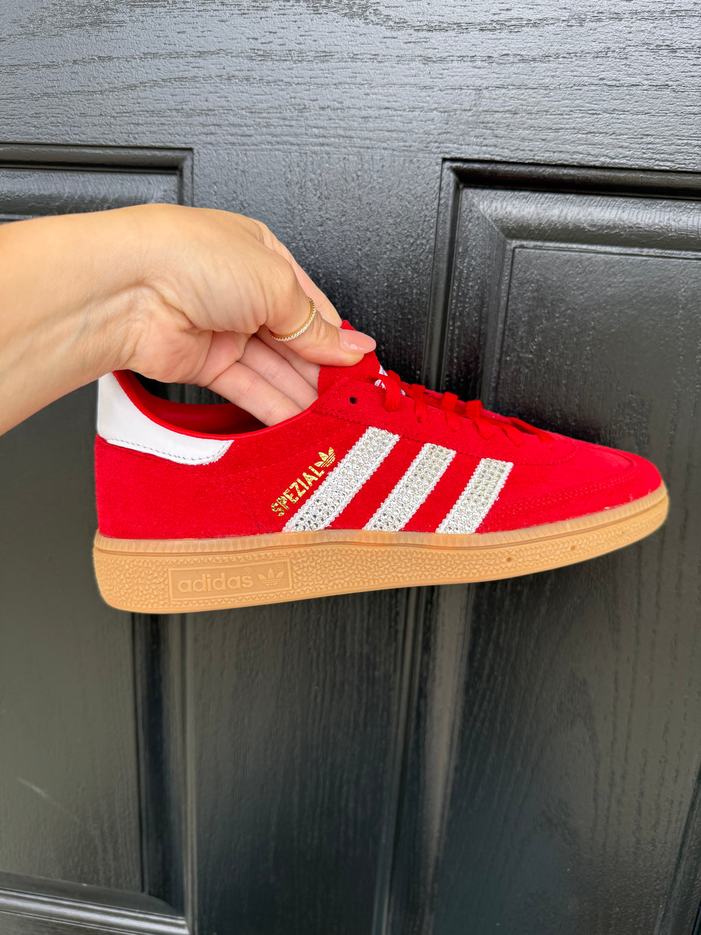 Red Swarovski Adidas Original Spezial Shoes