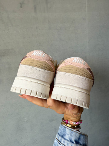 ✨NEW✨ Neutral Sand Pink Swarovski Womens Nike Dunk Shoes