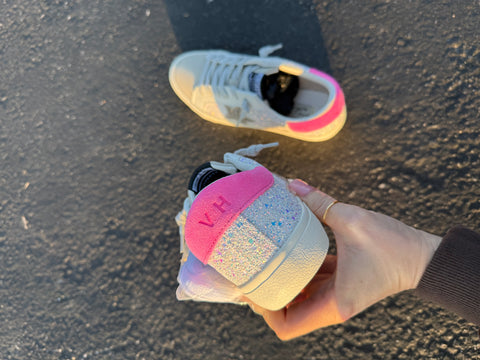 Silver Sparkle Hot Pink Swarovski Vintage Havana