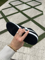 White and Black Swarovski Women’s Air Jordan 1 Low Shoes