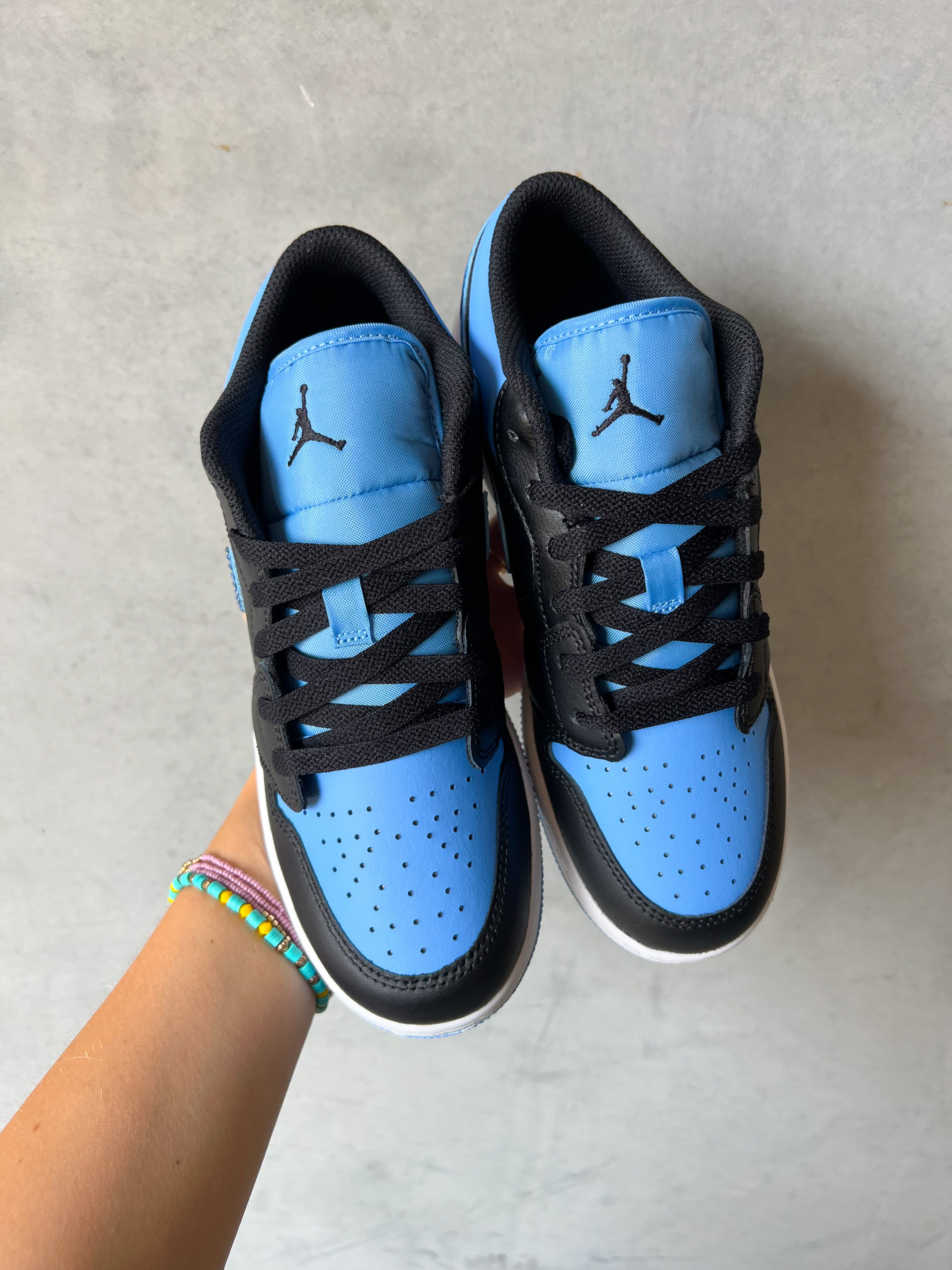 SIZE 8 Light Sapphire Blue Swarovski Women’s Air Jordan 1 Low Shoes