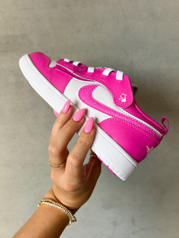 Hot Pink Baby Toddler Pre-School Swarovski Jordan 1 Low